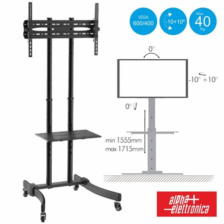 Suporte Chão LCD/LED 37/70" +10º/-10º Vesa 600/400 40Kg