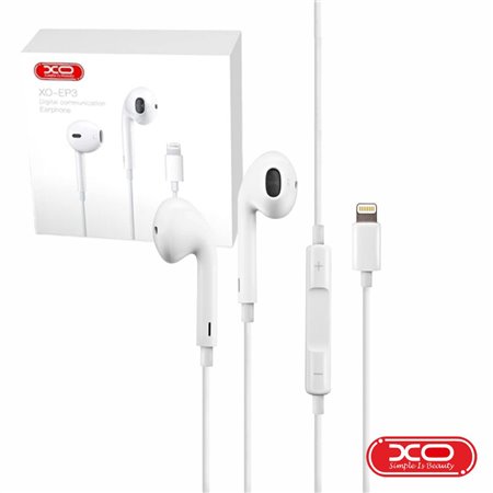 Auscultadores Stereo Lightning c/ Microfone Branco XO