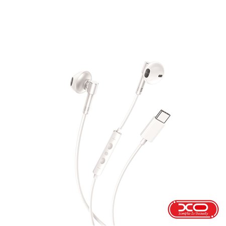 Auscultadores Stereo c/ Fios e Microfone IPx5 Branco XO