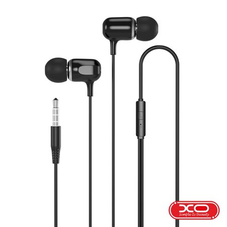 Auscultadores Stereo c/ Microfone Jack 3.5Mm Preto XO