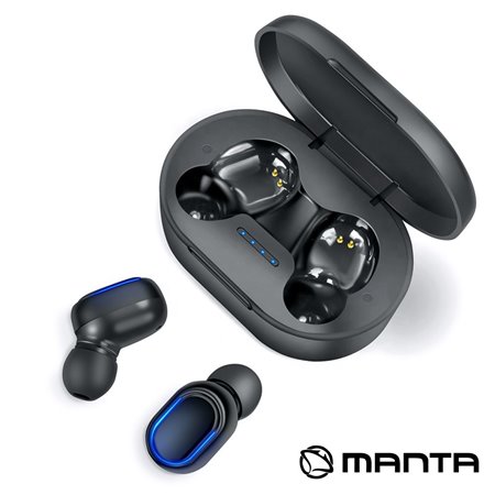 Auscultadores Earbuds Bluetooth TWS Preto Manta