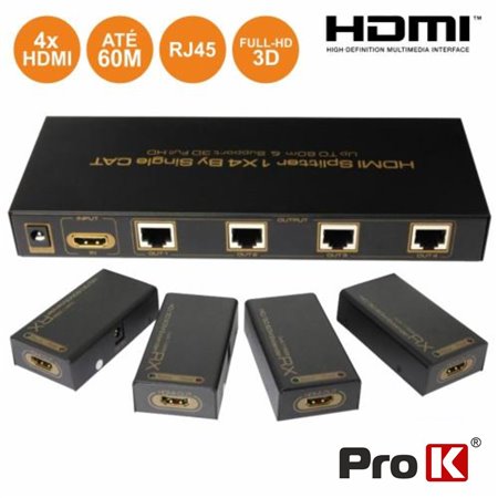 Receptor e Transmissor HDMI Via Rj45 CAT5/6 Prok