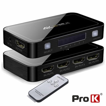 Distribuidor Comutador HDMI 4 Entradas 1 Saída PIP 4K Prok