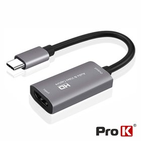 Placa Captura HDMI Audio e Vídeo p/ USB-C 4K 30Hz Prok Placa Captura HDMI Audio e Vídeo p/ USB-C 4K 30Hz Prok