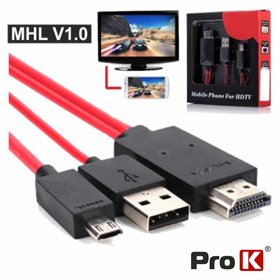 Conversor Mhl p/ HDMI Fêmea Preto Prok