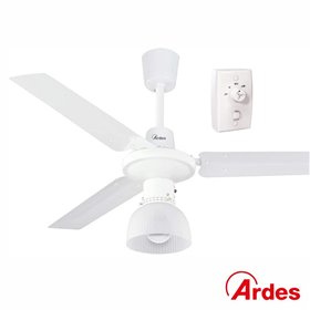 Ventoinha de Teto 65W 120cm c/ Controlador e Luz Ardes Ventoinha de Teto 65W 120cm c/ Controlador e Luz Ardes