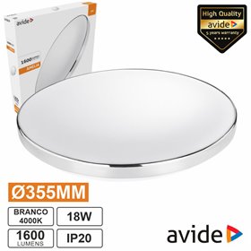 Aplique LED Redondo 18W 355Mm 4000K 1600Lm Amelia Avide