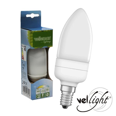 Lâmpada E14 7W25W 230V Eco Vela 300Lm 2700K