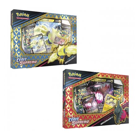 Jogo de cartas Pokémon tcg zenith coleção suprema regieleki ou regidrago v espanhol