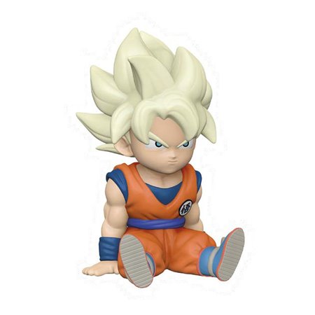 Plastoy cofrinho figura dragon ball super saiyan filho goku