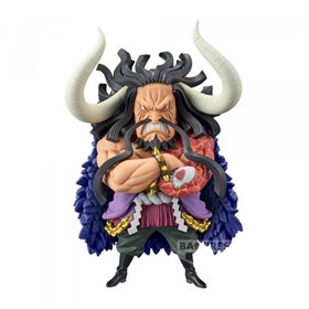 Figura banpresto one piece mega mundo figura colecionável kaido das feras 13cm