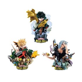 Pacote de 3 figuras megahouse petitrama ex série 3 meu herói tipo academia - decisão