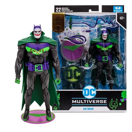 Mcfarlane Toys DC Multiverse Figura de 7 polegadas - Batman (Batman: Cavaleiro Branco) (curinga) (etiqueta dourada)