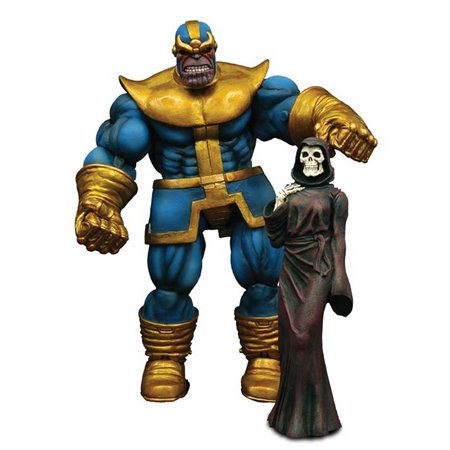 Figura diamante selecione brinquedos marvel thanos pacote de ação com figura da morte