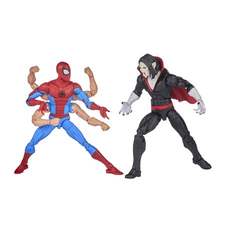 Pacote de 2 figuras hasbro marvel legends series spider - man & morbus