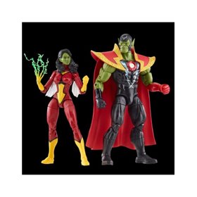 Figura hasbro marvel legends series vingadores skrull queen & super - skrull
