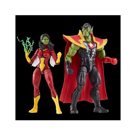 Figura hasbro marvel legends series vingadores skrull queen & super - skrull