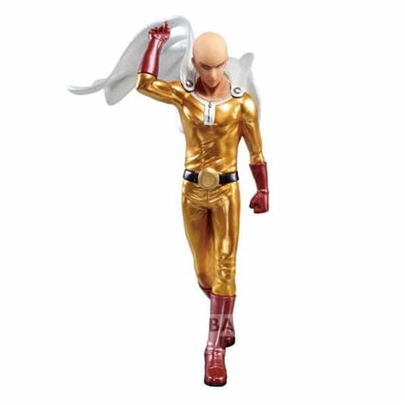 Banpresto one punch man figura dxf premium saitama cor metálica 20cm