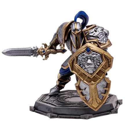 Figura mcfarlane brinquedos world of warcraft guerreiro humano e paladino humano 15cm