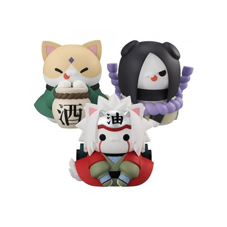 Pacote de figuras de megahouse 3 unidades naruto megacat nyanto! presente incluído