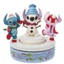 Enesco Disney Stitch e figura decorativa de anjo com boneco de neve giratório