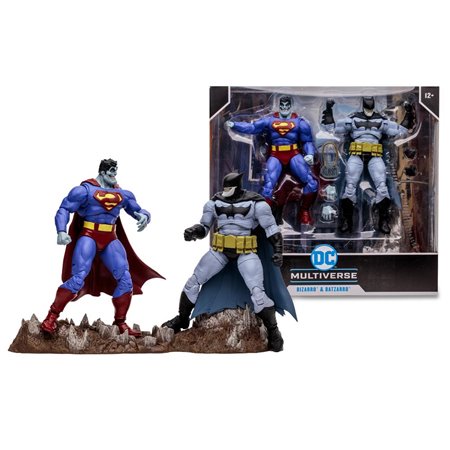 Pacote de 2 figuras McFarlane DC Multiverse Bizarro e Batzarro