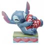 Figura Enesco Disney Stitch abraçando um coração