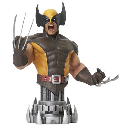 Figura busto coleção de diamantes marvel comic wolverine marrom mini busto