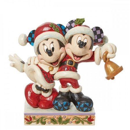 enesco disney mickey e minnie figura de papai noel