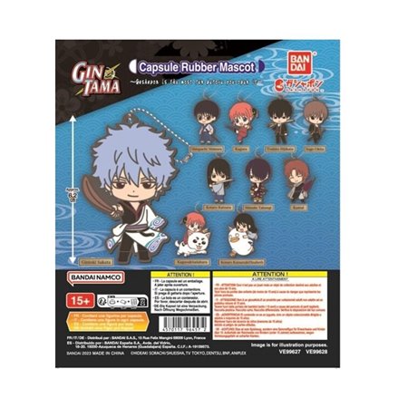 Gashapon conjunto 40 itens mascote de borracha cápsula gintama