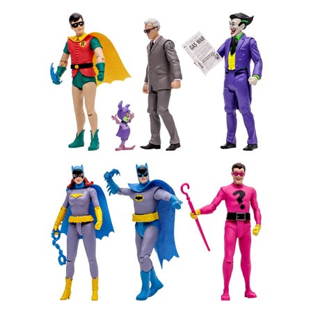 Sortimento de 6 figuras mcfarlane dc retro batman 66 15cm