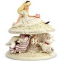 enesco figura da disney alice no país das maravilhas alice com rison e o coelho