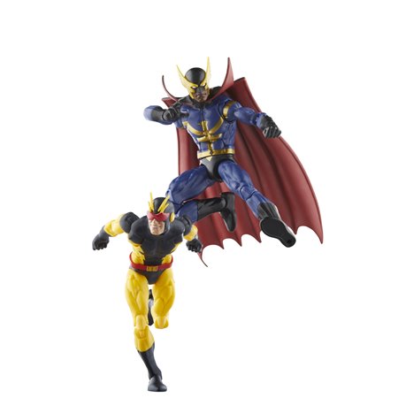 Pacote de 2 figuras hasbro marvel legends series nighthawk & blur