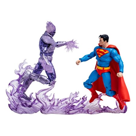 Pacote de 2 figuras mcfarflane brinquedos colecionador dc crânio atômico vs superman (etiqueta dourada)