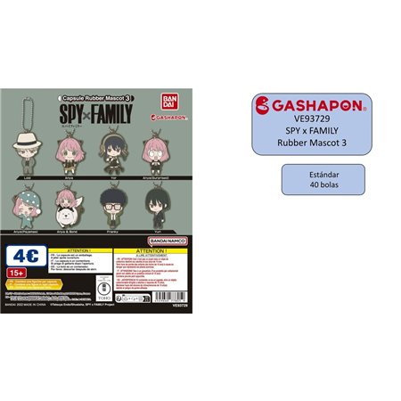 Conjunto de figuras gashapon bandai lote 40 itens espião x família mascote de borracha 3