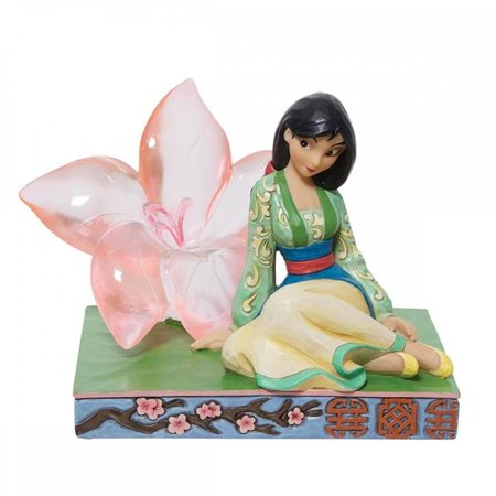 Figura de resina Enesco Disney Mulan com flor de cerejeira