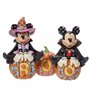 Figura Enesco Disney Mickey e Minnie sentada em abóboras