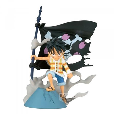 Banpresto figura one piece world colecionável log stories monkey.d.luffy 8cm