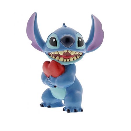 enesco disney lilo & stitch figura com coração