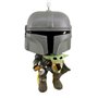 Enfeite de natal funko star wars mandaloriano e figura de resina grogu