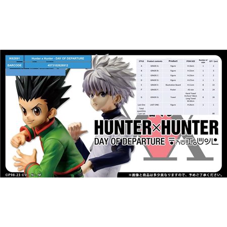 Ichiban kuji banpresto hunter x hunter dia de partida lote 80 itens loteria japonesa