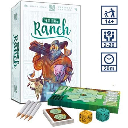 Jogo de tabuleiro Rolling Ranch em espanhol pegi 12