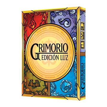 Edição leve do jogo de tabuleiro Grimoire idade recomendada 14 anos