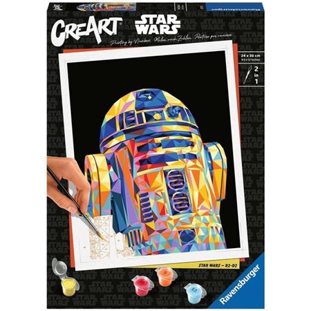 Kit para pintar com números ravensburger creat series tendência c polígono star wars: r2d2