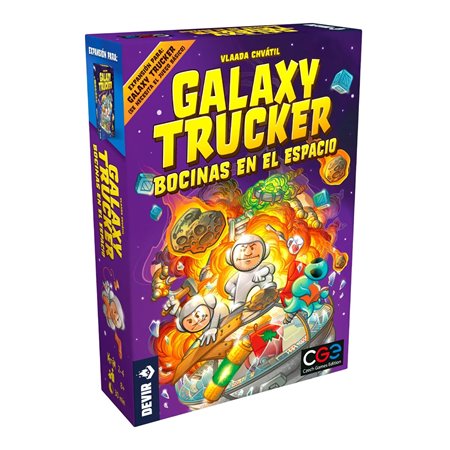 Chifres de expansão do jogo de tabuleiro Galaxy Trucker no espaço