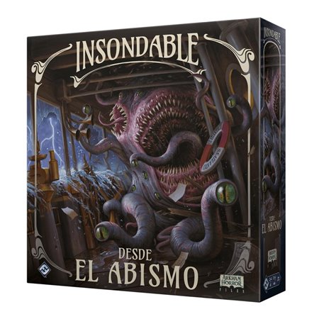 Jogo de tabuleiro insondável da expansão do abismo recomendado para maiores de 14 anos