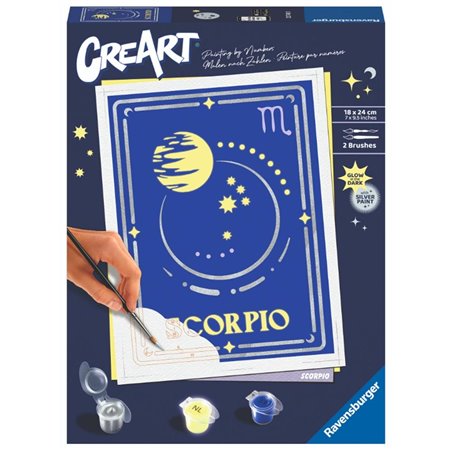 Kit para pintar com números Ravensburger Creat série tendência d zodíaco: Escorpião