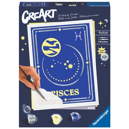 Kit para pintar com números Ravensburger Creat série tendência d zodíaco: Peixes