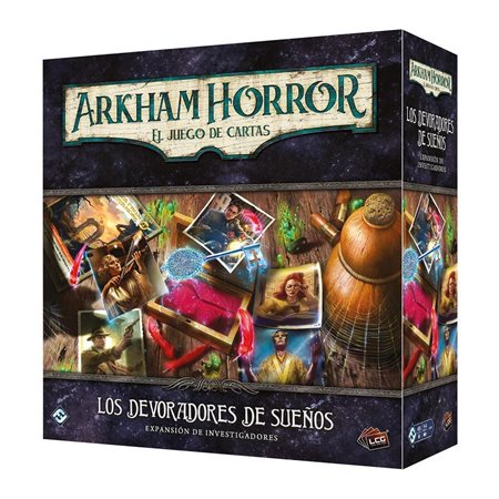 Arkham horror jogo de tabuleiro lcg a pesquisa de expansão dos comedores de sonhos recomendado idade 14 anos