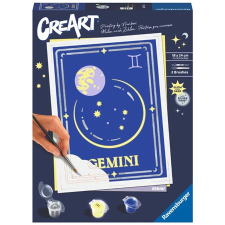 Kit para pintar com números Ravensburger Creat série tendência d zodíaco: Gêmeos